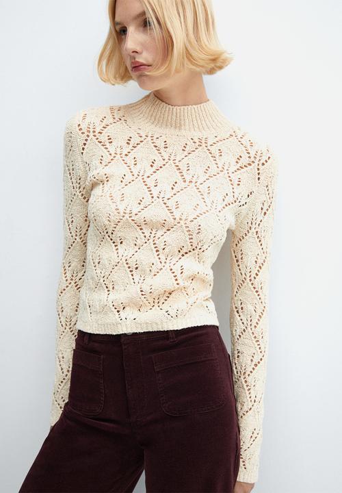 MANGO - Sweater Piqui - Light Beige