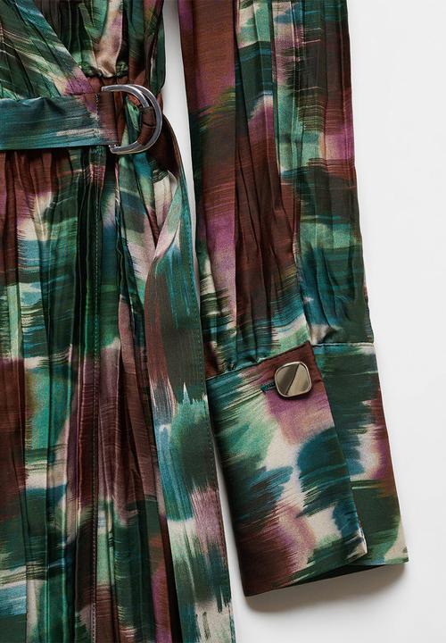 MANGO - Dress Nogal - Green
