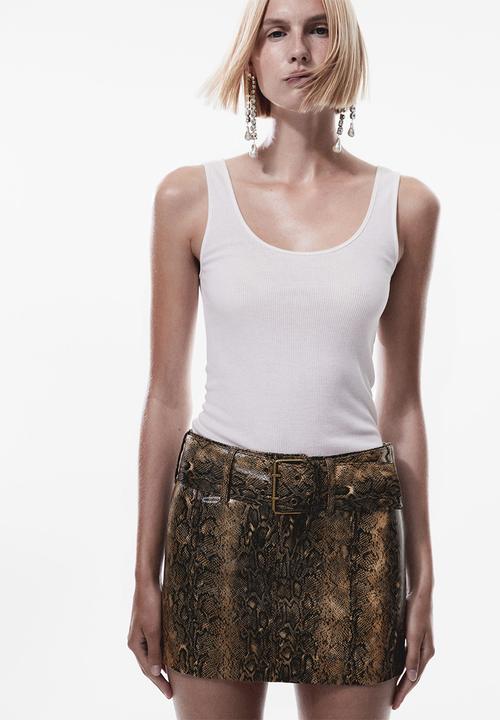MANGO - Skirt kim - brown