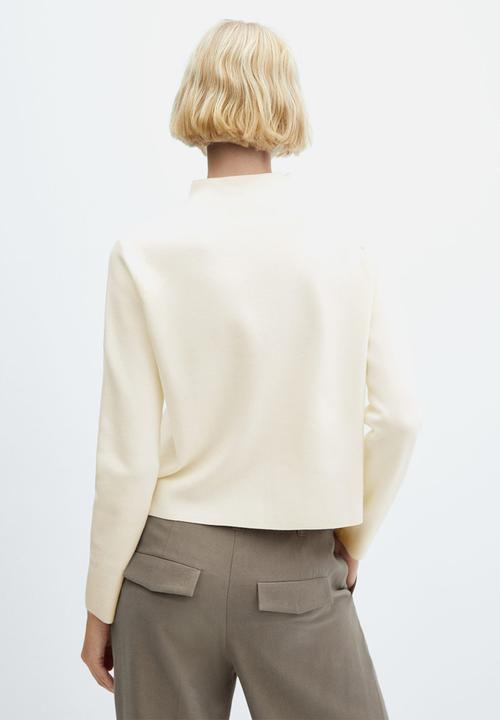 MANGO - Sweater chimney - light beige