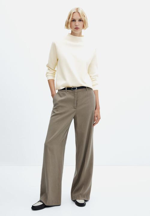 MANGO - Sweater chimney - light beige