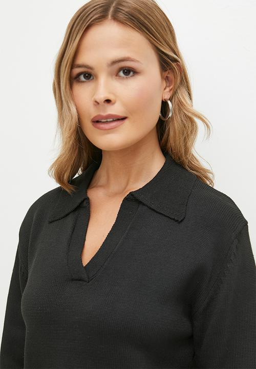 dailyfriday - Collared sweater - black