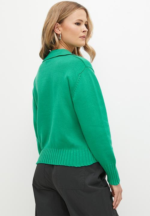 dailyfriday - Collared sweater - green