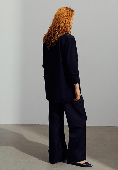 H&M - Gathered-sleeve jacket - black