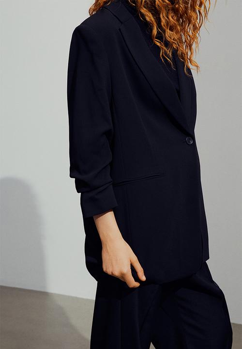 H&M - Gathered-sleeve jacket - black