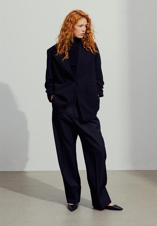 H&M - Gathered-sleeve jacket - black