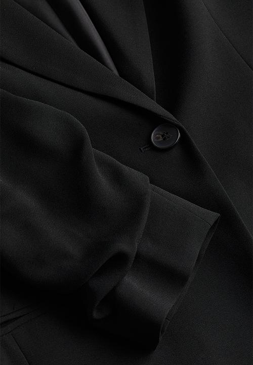 H&M - Gathered-sleeve jacket - black