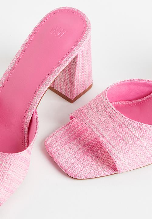 H&M - Straw-look mules - pink