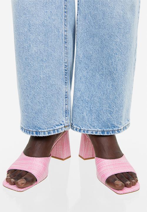 H&M - Straw-look mules - pink