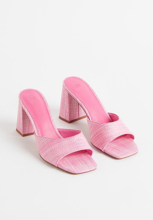 H&M - Straw-look mules - pink