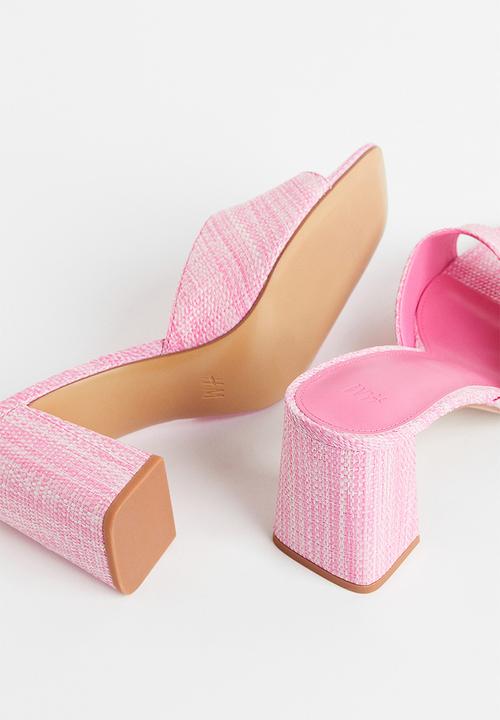 H&M - Straw-look mules - pink