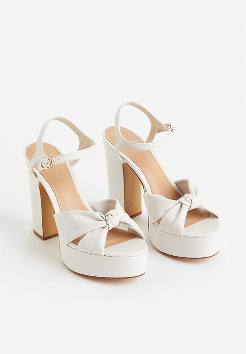 H&M - Knot-detail platform sandals - natural white