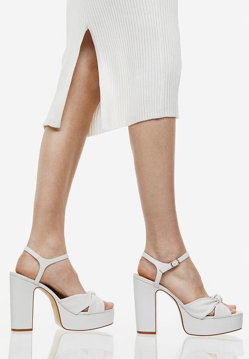 H&M - Knot-detail platform sandals - natural white