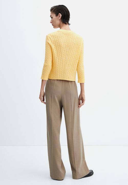 MANGO - Sweater aga - light pastel yellow