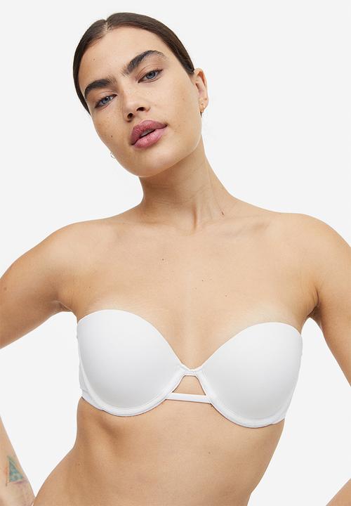H&M - Microfibre push-up balconette bra - white