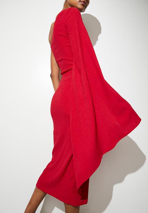 VELVET - Volume sleeve midi dress - salsa