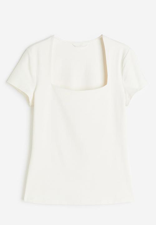 H&M - Square-neck top - white