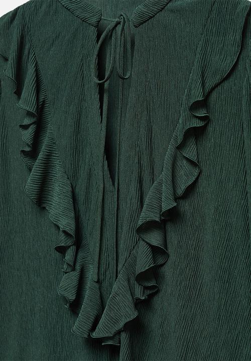 MANGO - Blouse linus - green