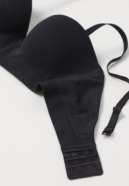 H&M - Seamless balconette bra - black