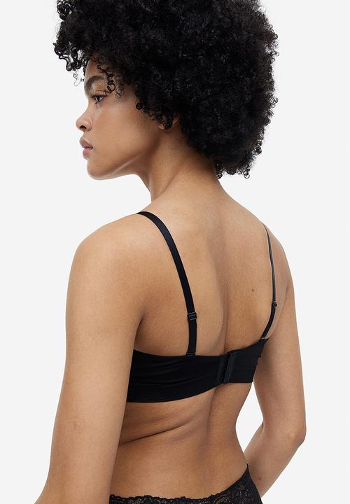 H&M - Seamless balconette bra - black