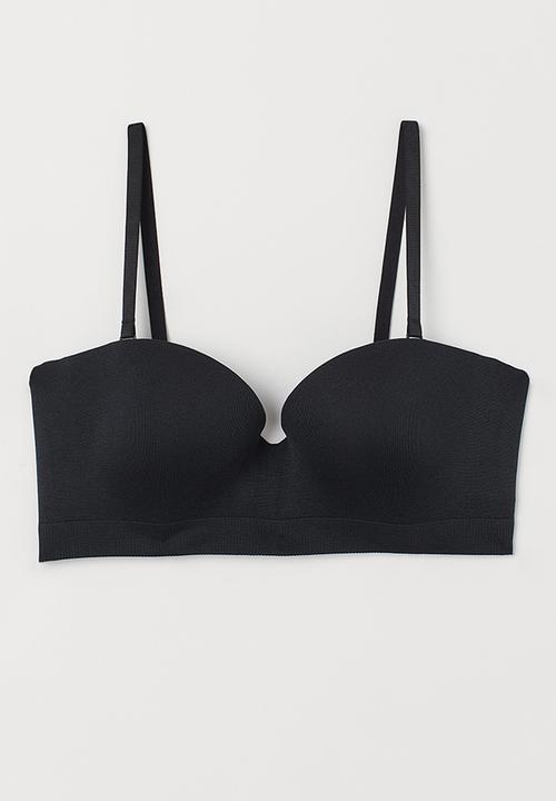 H&M - Seamless balconette bra - black