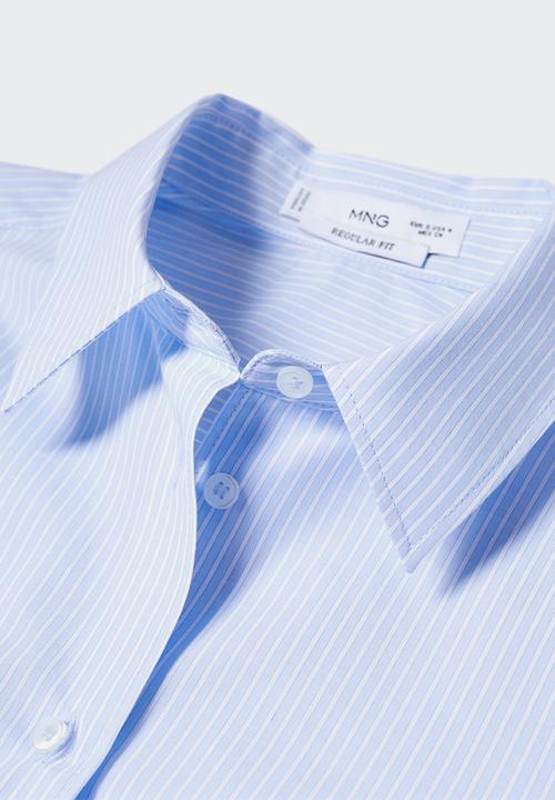 MANGO - Shirt Regu - Light/Pastel Blue