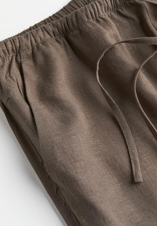 H&M - Wide trousers - dark greige 
