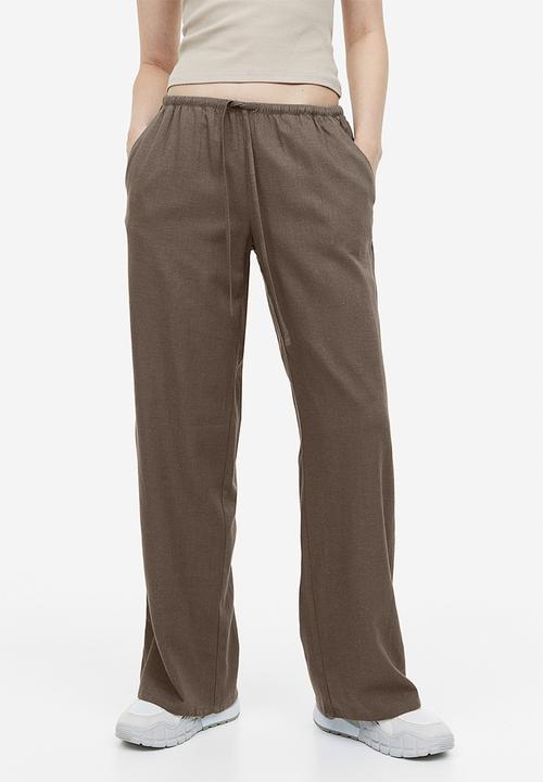 H&M - Wide trousers - dark greige 