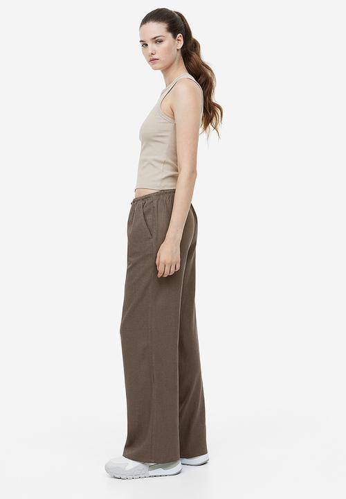 H&M - Wide trousers - dark greige 