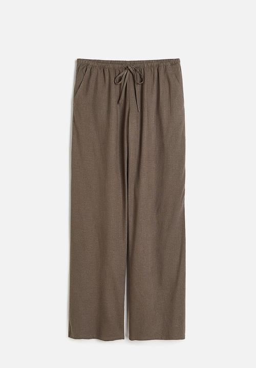 H&M - Wide trousers - dark greige 
