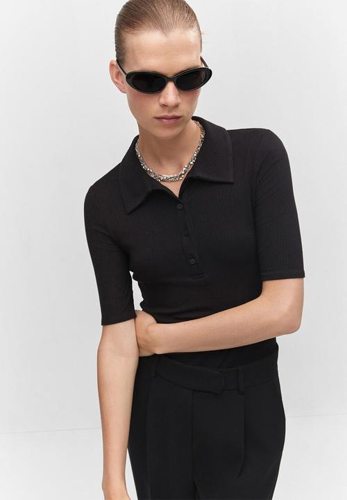 MANGO - Polo Shirt Grena - Black
