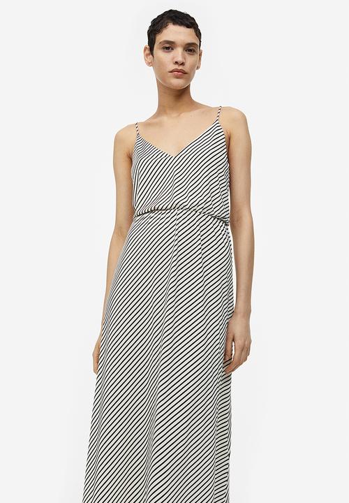 H&M - V-neck dress - cream striped