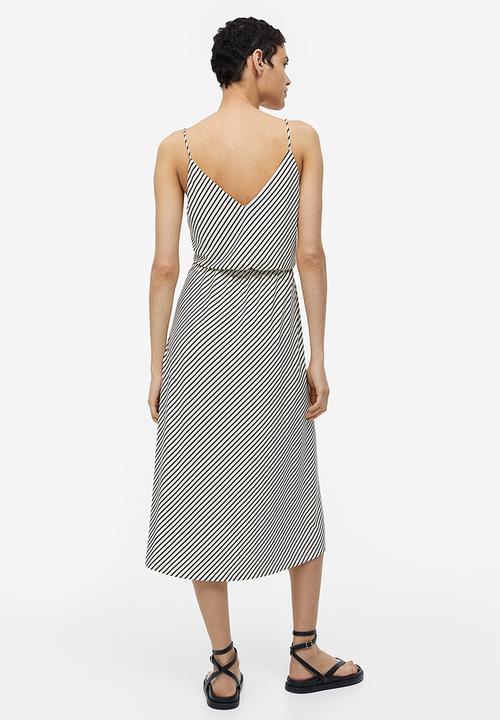 H&M - V-neck dress - cream striped