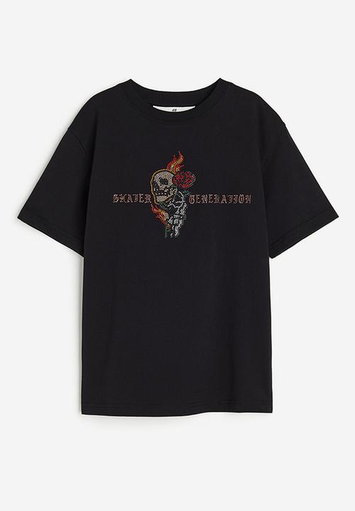 H&M - Printed jersey t-shirt - black