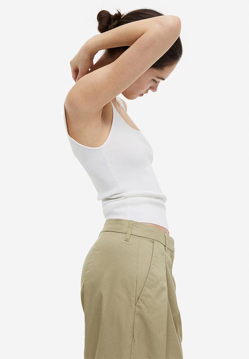 H&M - Ribbed vest top - white