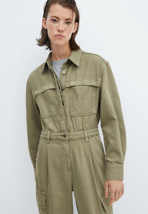 MANGO - One-Piece Suit Ivete - Beige/Khaki