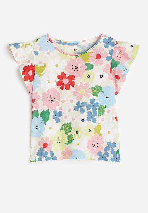 H&M - Flutter-sleeved jersey top - multi