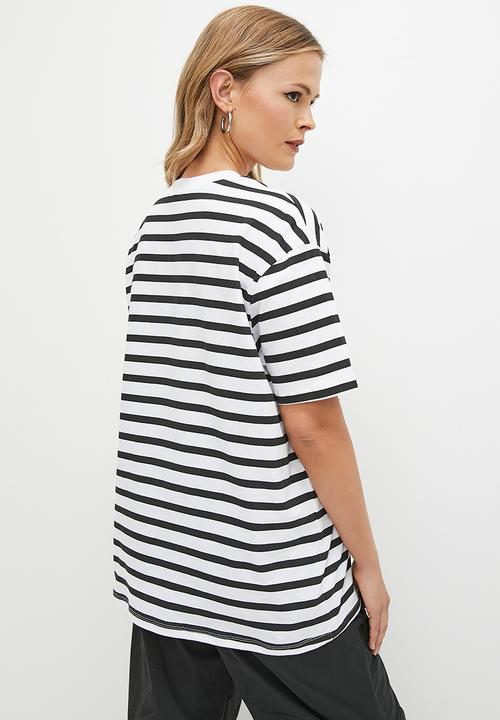 Superbalist - Striped Oversized Tee - black & white