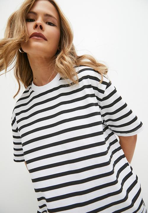 Superbalist - Striped Oversized Tee - black & white