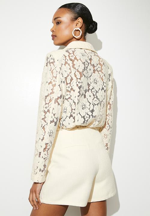 VELVET - Wrap skort - ecru