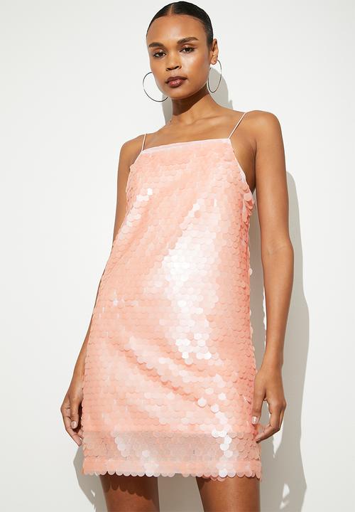 VELVET - sequins shift dress - pink