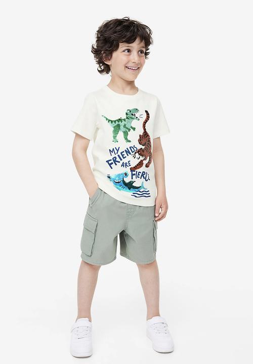 H&M - Reversible-sequin t-shirt - white