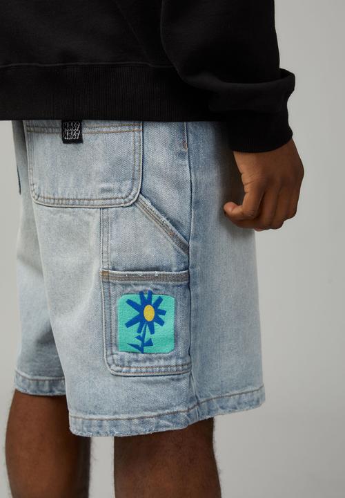 Factorie - Half Half Painter Baggy Denim Short - Worn Out Bleach