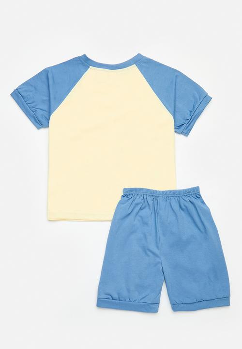 Pop Candy - Printed pj set - blue & stone