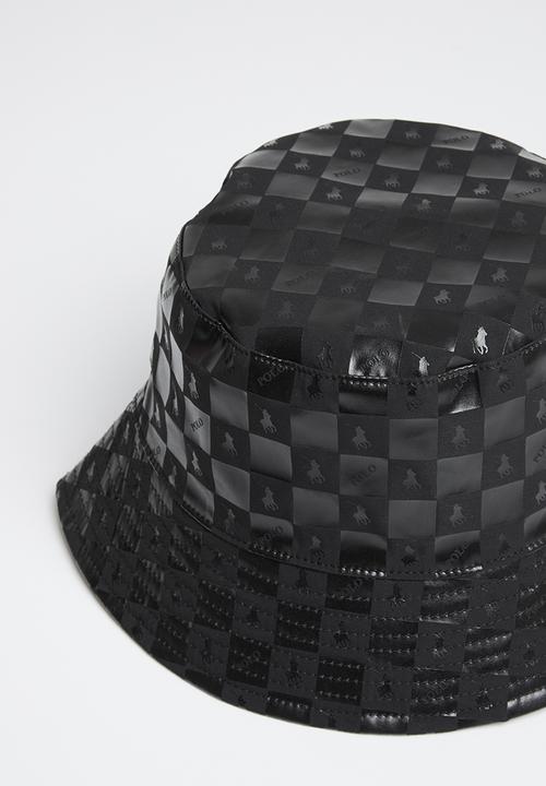 POLO - Block monogram reversible bucket - off white & black