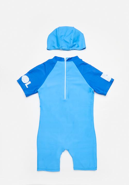 Pop Candy - One piece swimsuit and cap set - blue