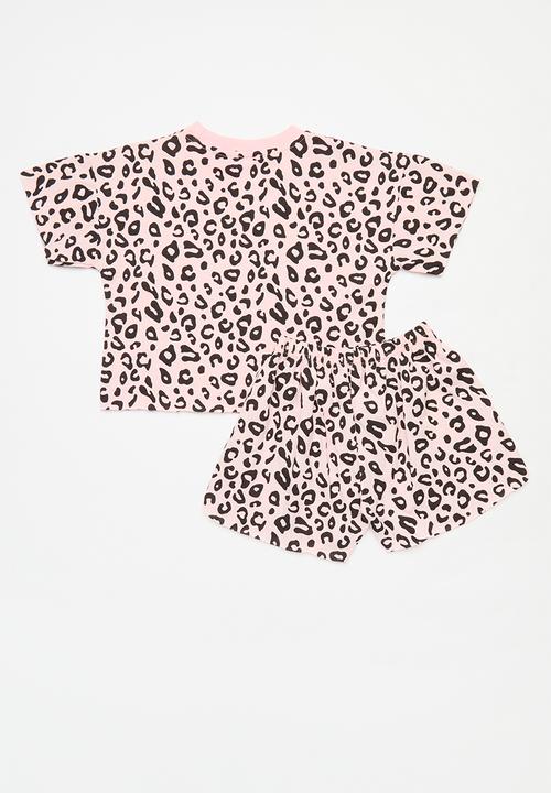 Pop Candy - Tee & short set - leopard print
