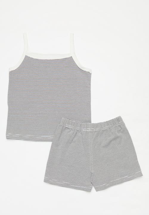 Pop Candy - Baby girl cami & short set - grey
