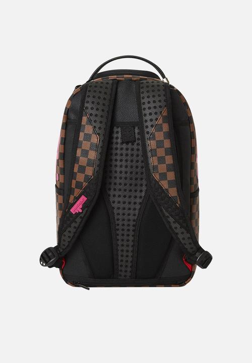 Sprayground - Pink drip brown check backpack - pink & brown 