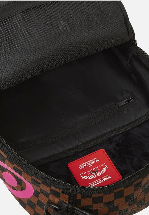 Sprayground - Pink drip brown check backpack - pink & brown 